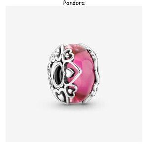 Pandora Reveal Your Love Pink Murano Glass Charm